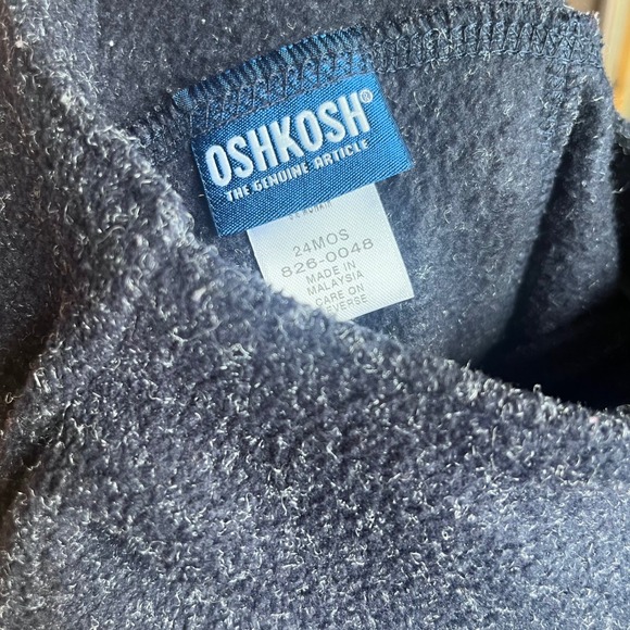 Y2k OshKosh B'gosh Baby Boys 24 Mo Navy Blue Fleece Penguin Polar Bear Overalls - Picture 4 of 4